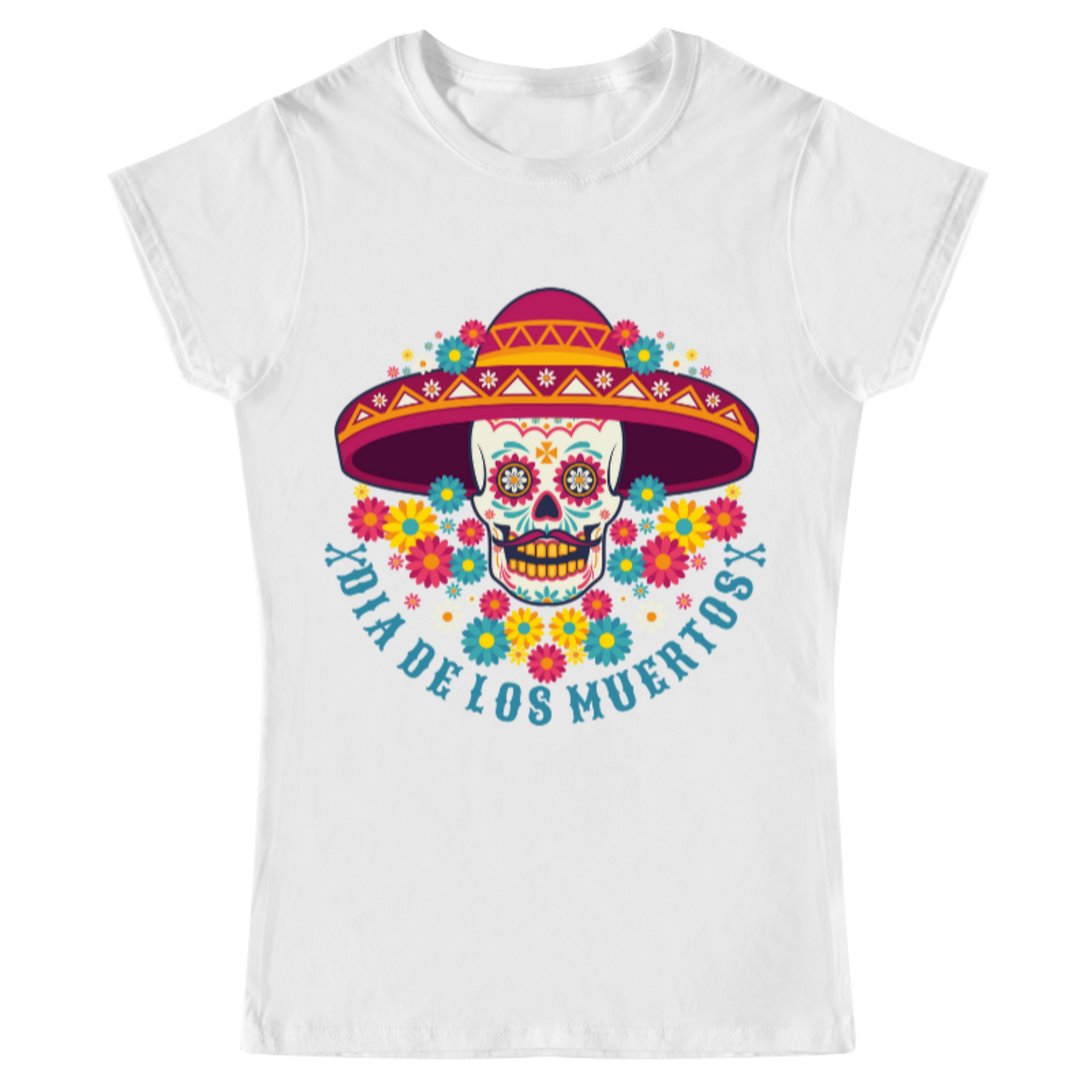 Playera Día de los Muertos Blanca - Mujer