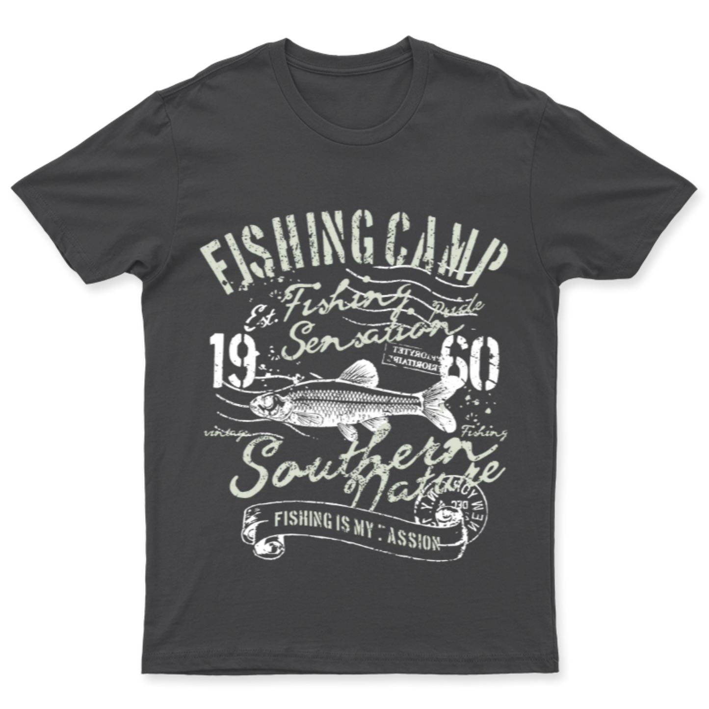 Playera Vintage Fishing Camp - Hombre