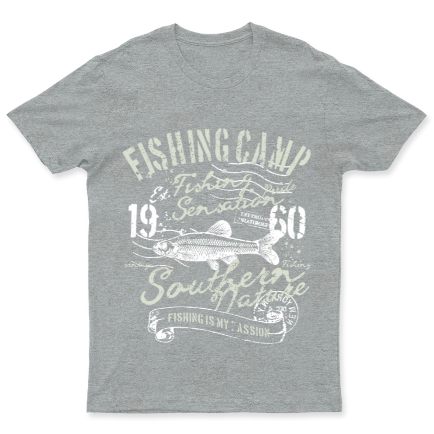 Playera Vintage Fishing Camp - Hombre