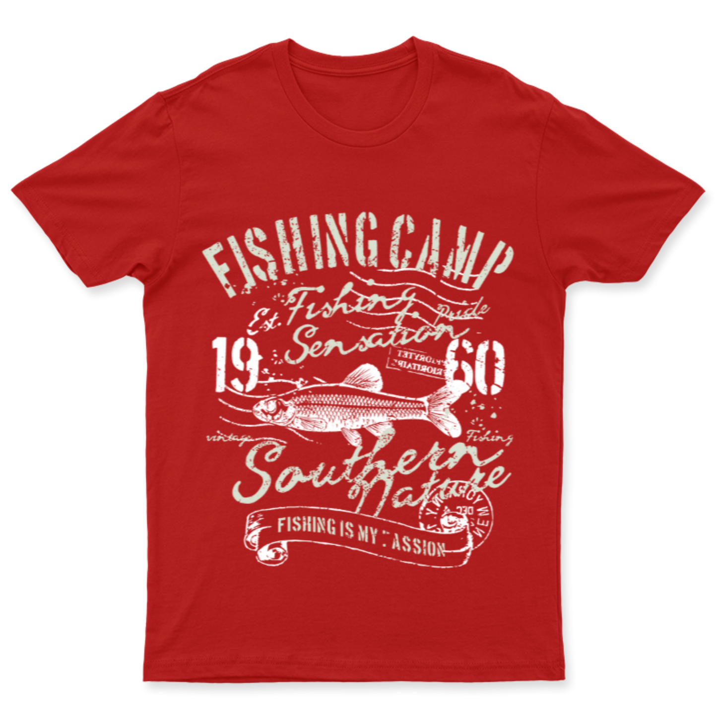 Playera Vintage Fishing Camp - Hombre