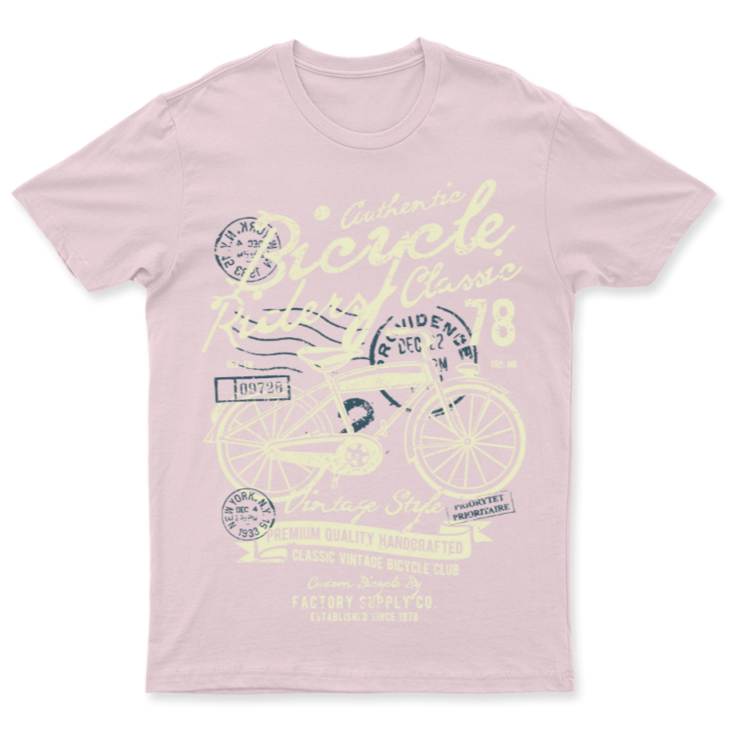 Playera Vintage Bicycle Riders - Hombre