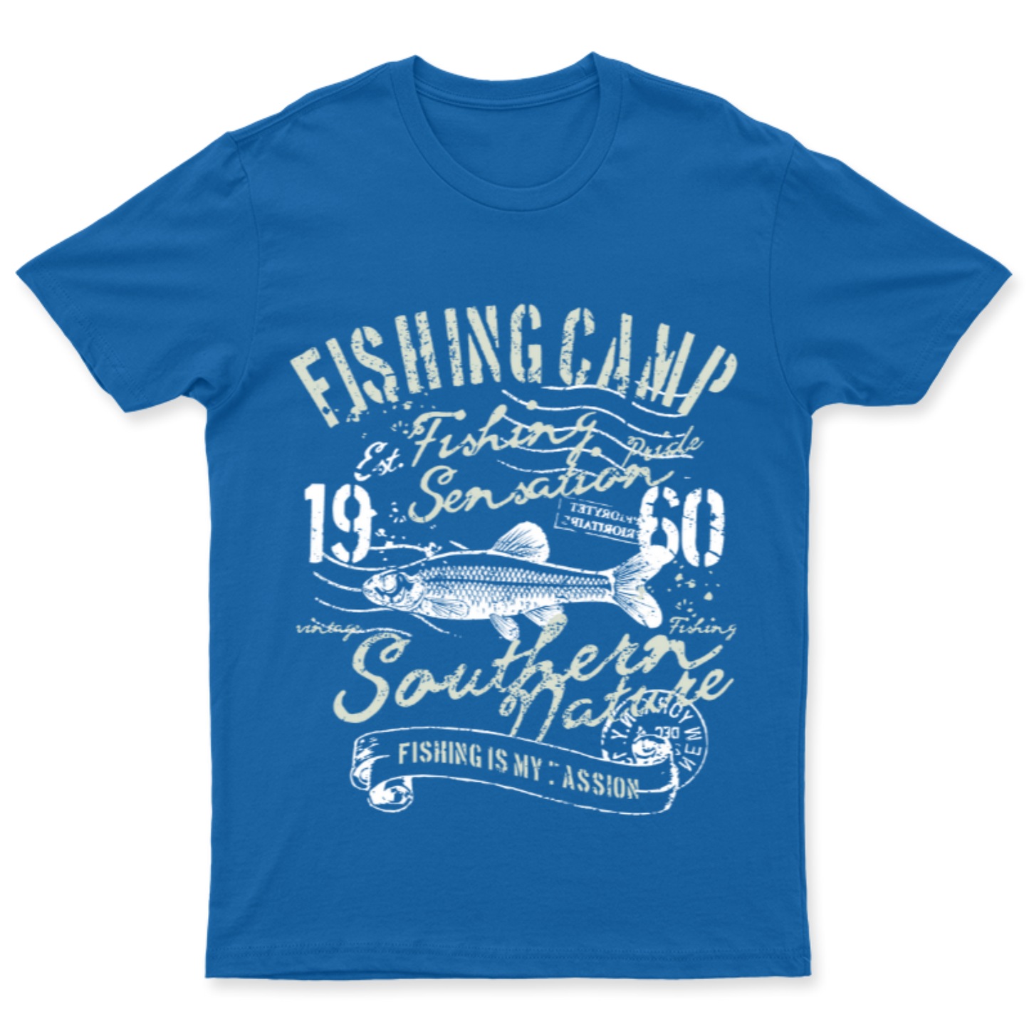 Playera Vintage Fishing Camp - Hombre