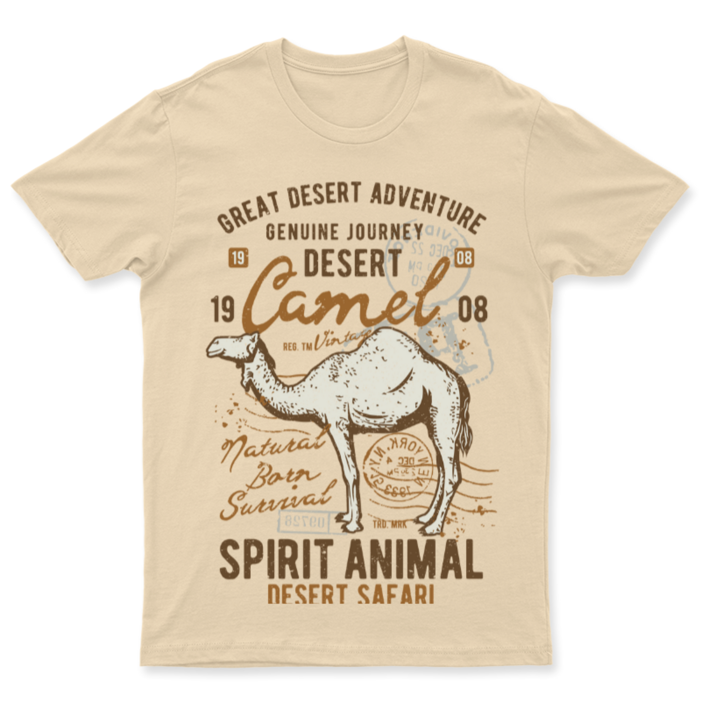 Playera Vintage Desert Camel - Hombre