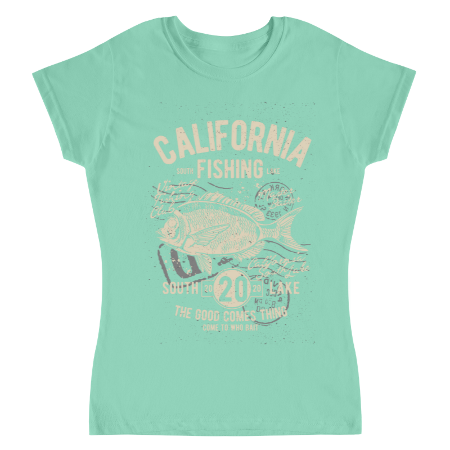 Playera Vintage California Fishing - Mujer