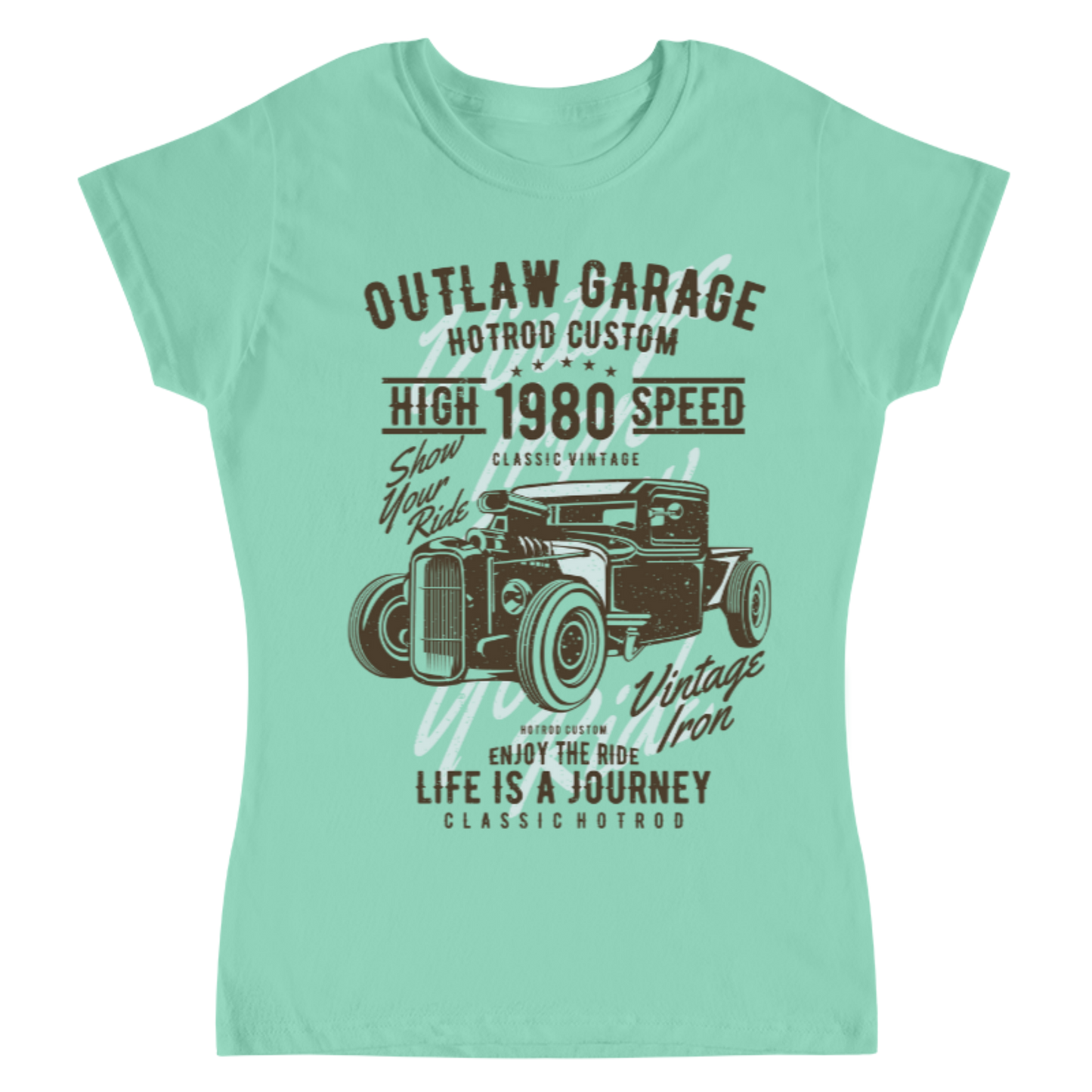 Playera Vintage Outlaw Garage - Mujer