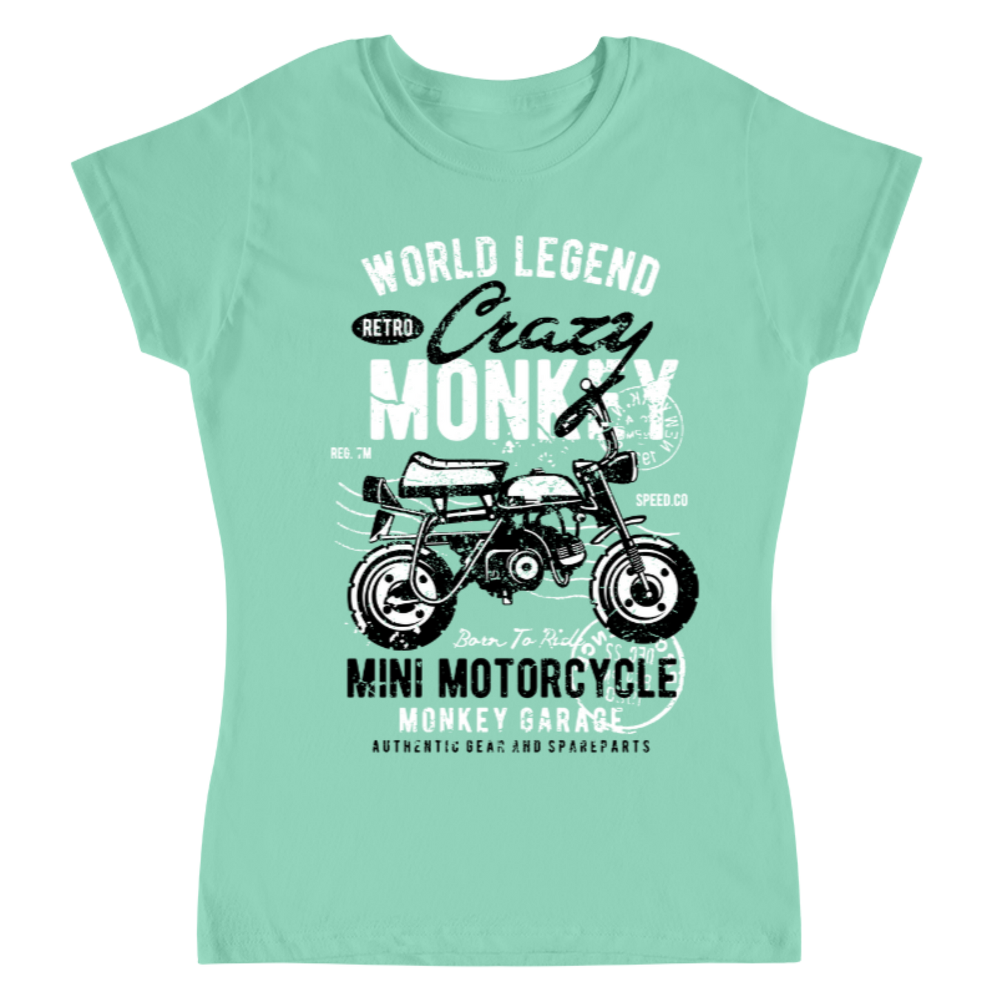 Playera Crazy Monkey Motorcycle - Mujer