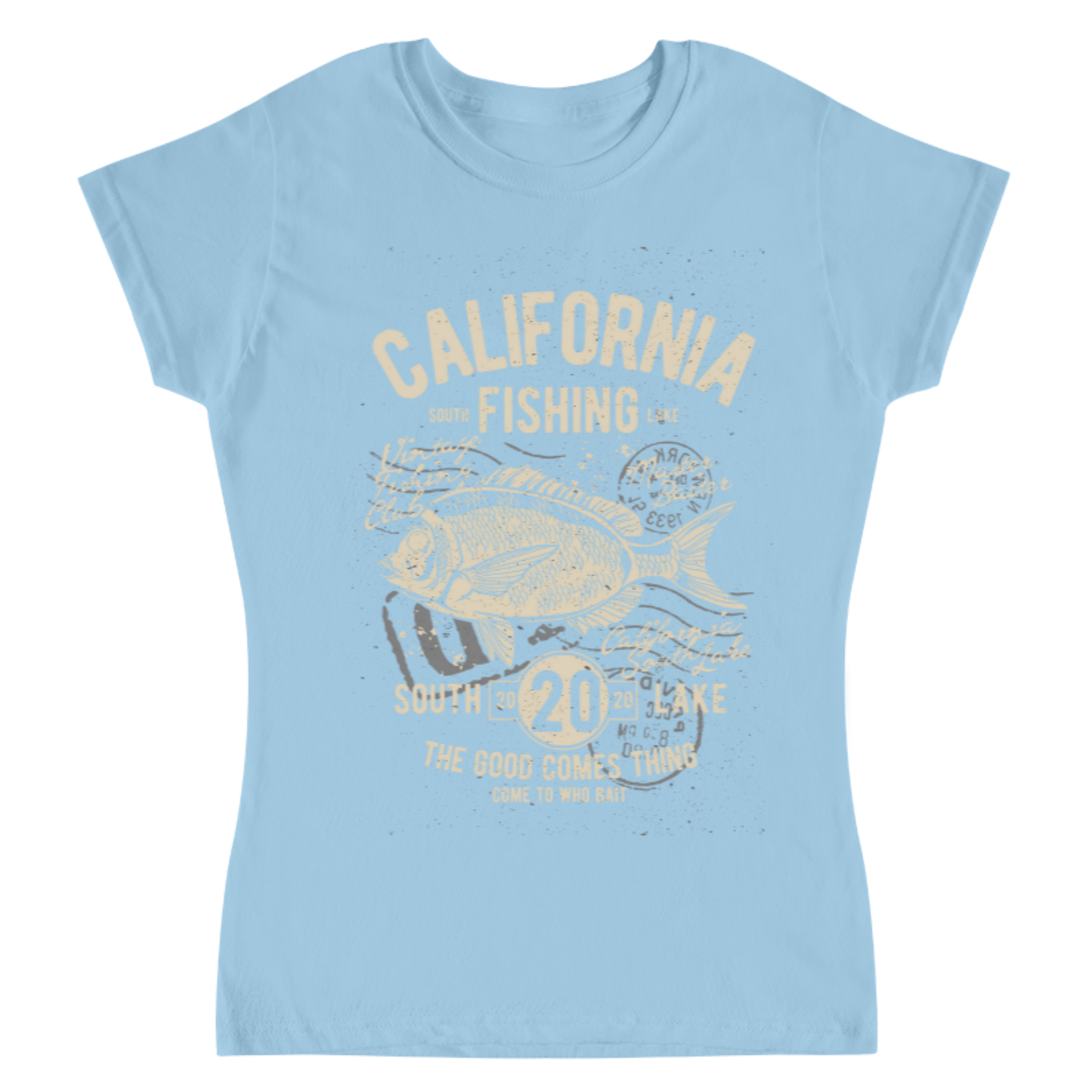 Playera Vintage California Fishing - Mujer