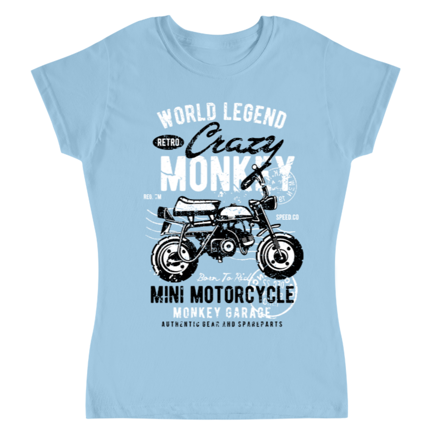 Playera Crazy Monkey Motorcycle - Mujer