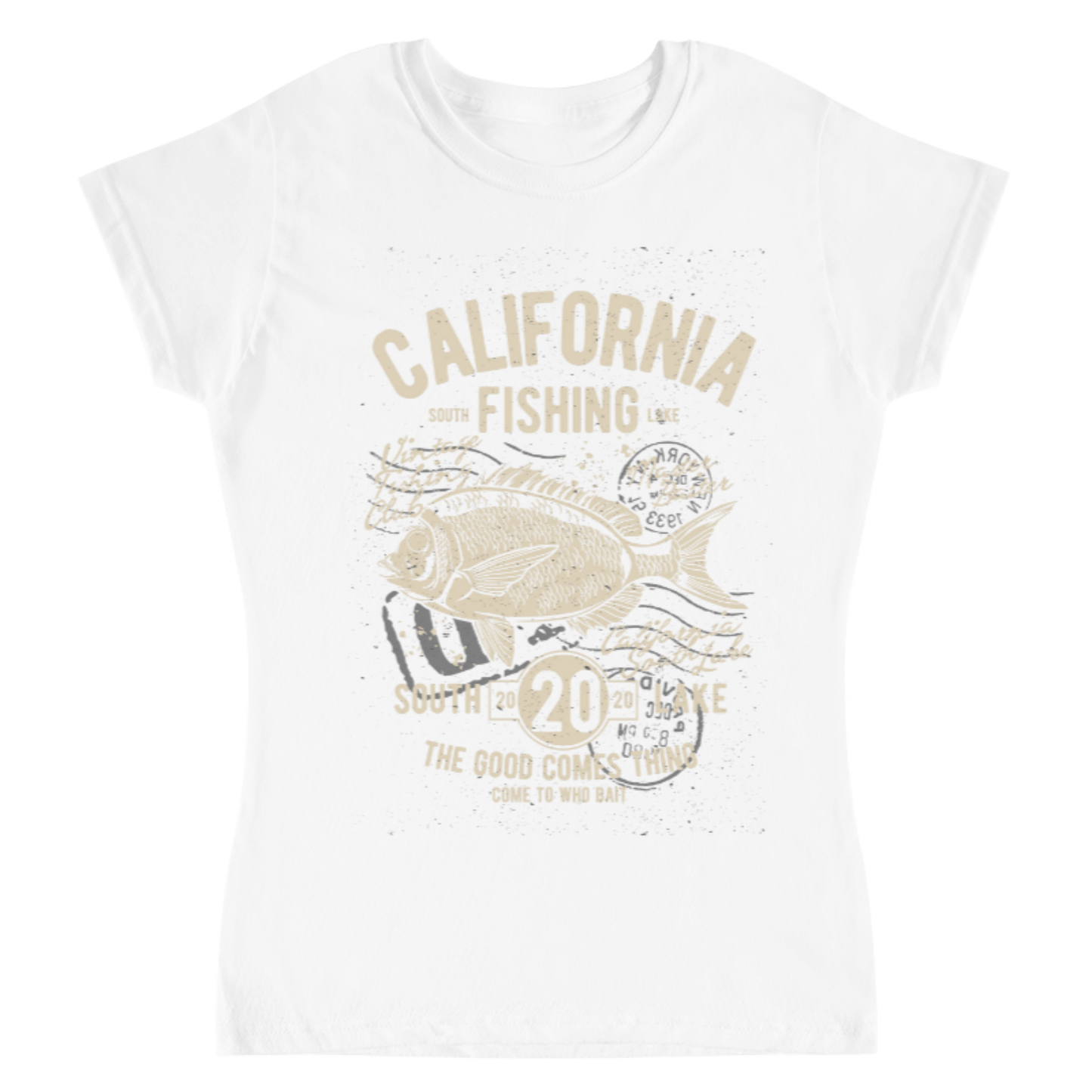 Playera Vintage California Fishing - Mujer