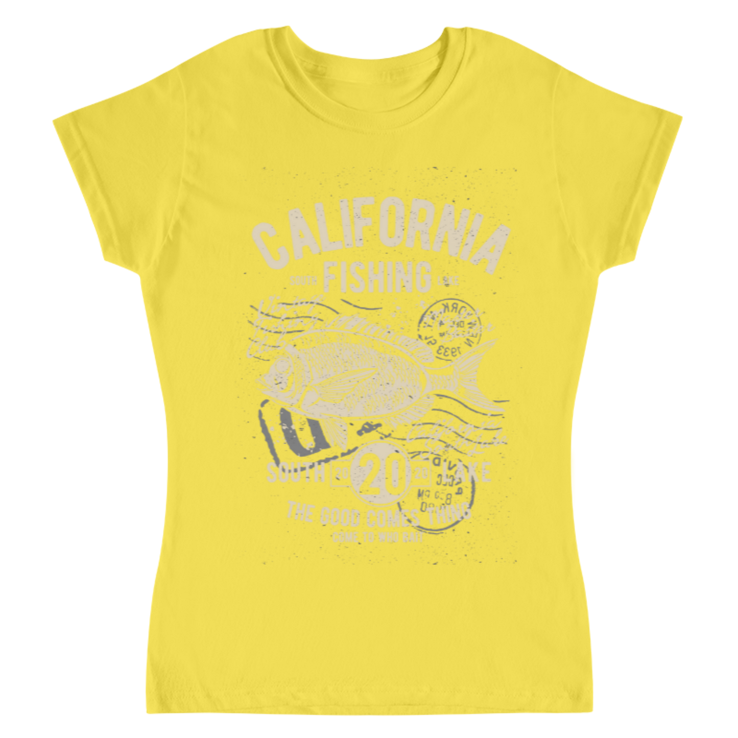 Playera Vintage California Fishing - Mujer