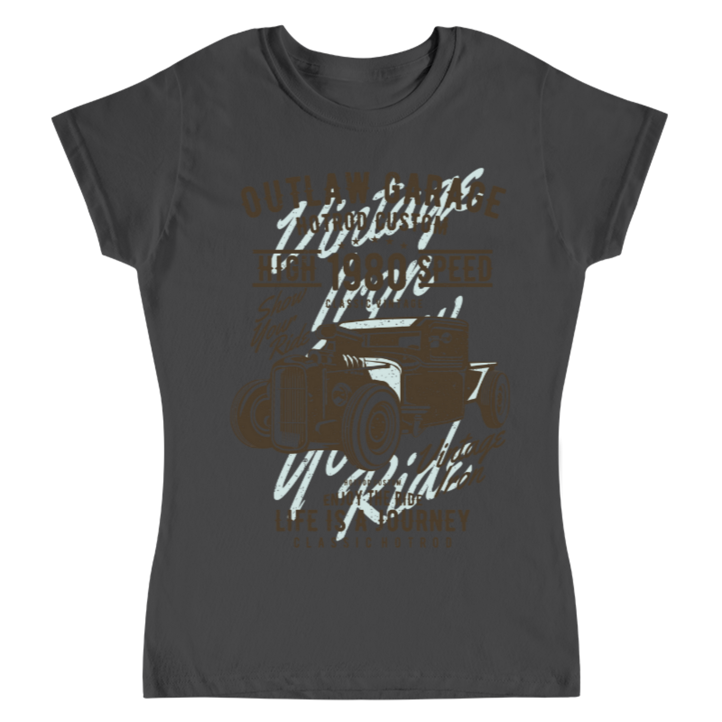 Playera Vintage Outlaw Garage - Mujer