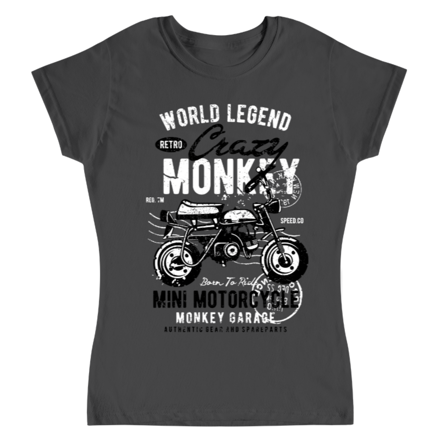 Playera Crazy Monkey Motorcycle - Mujer