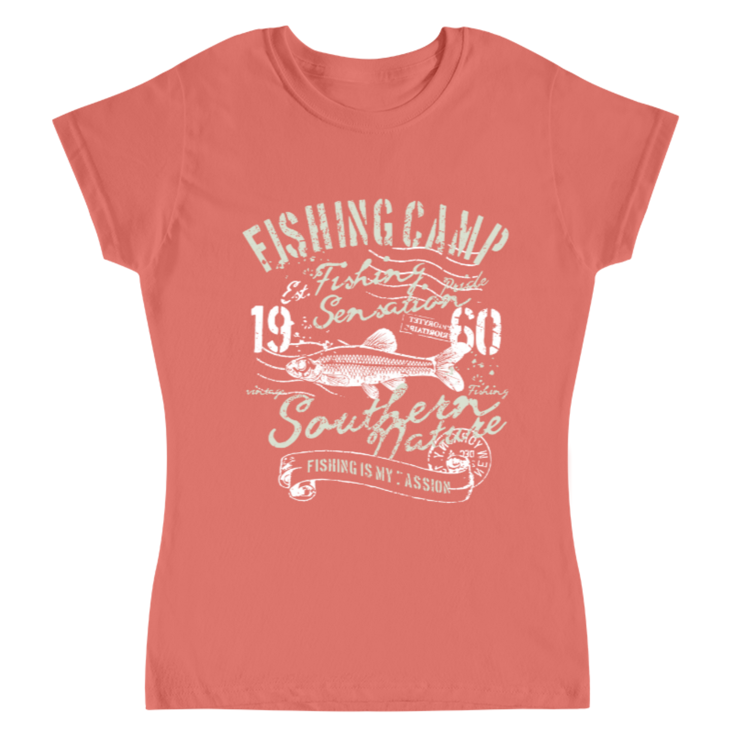 Playera Vintage Fishing Camp - Mujer