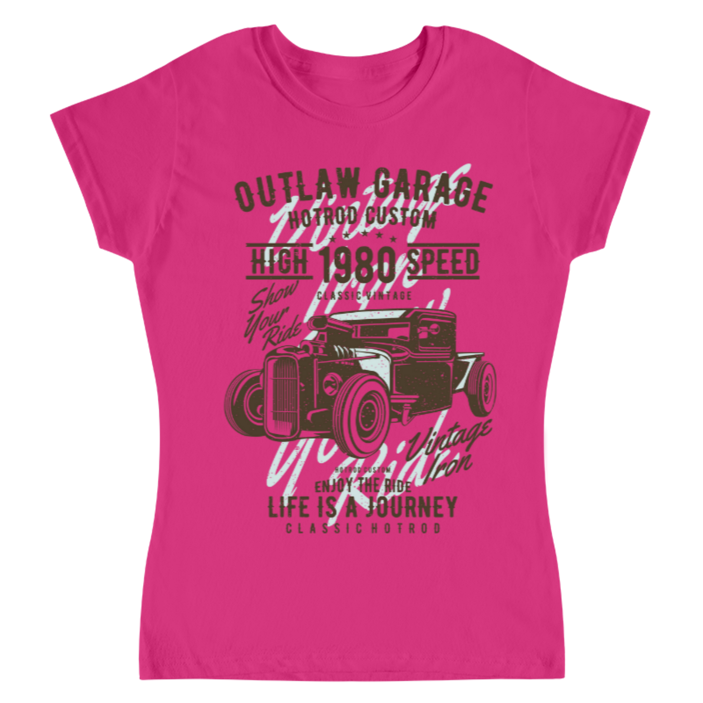 Playera Vintage Outlaw Garage - Mujer