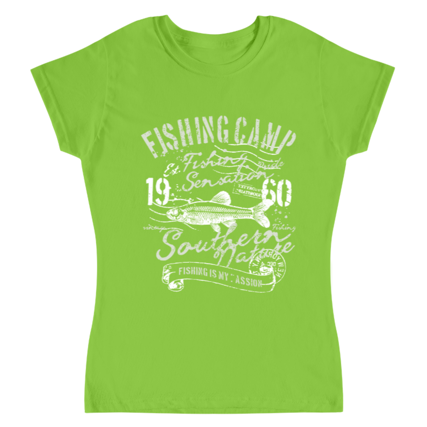Playera Vintage Fishing Camp - Mujer