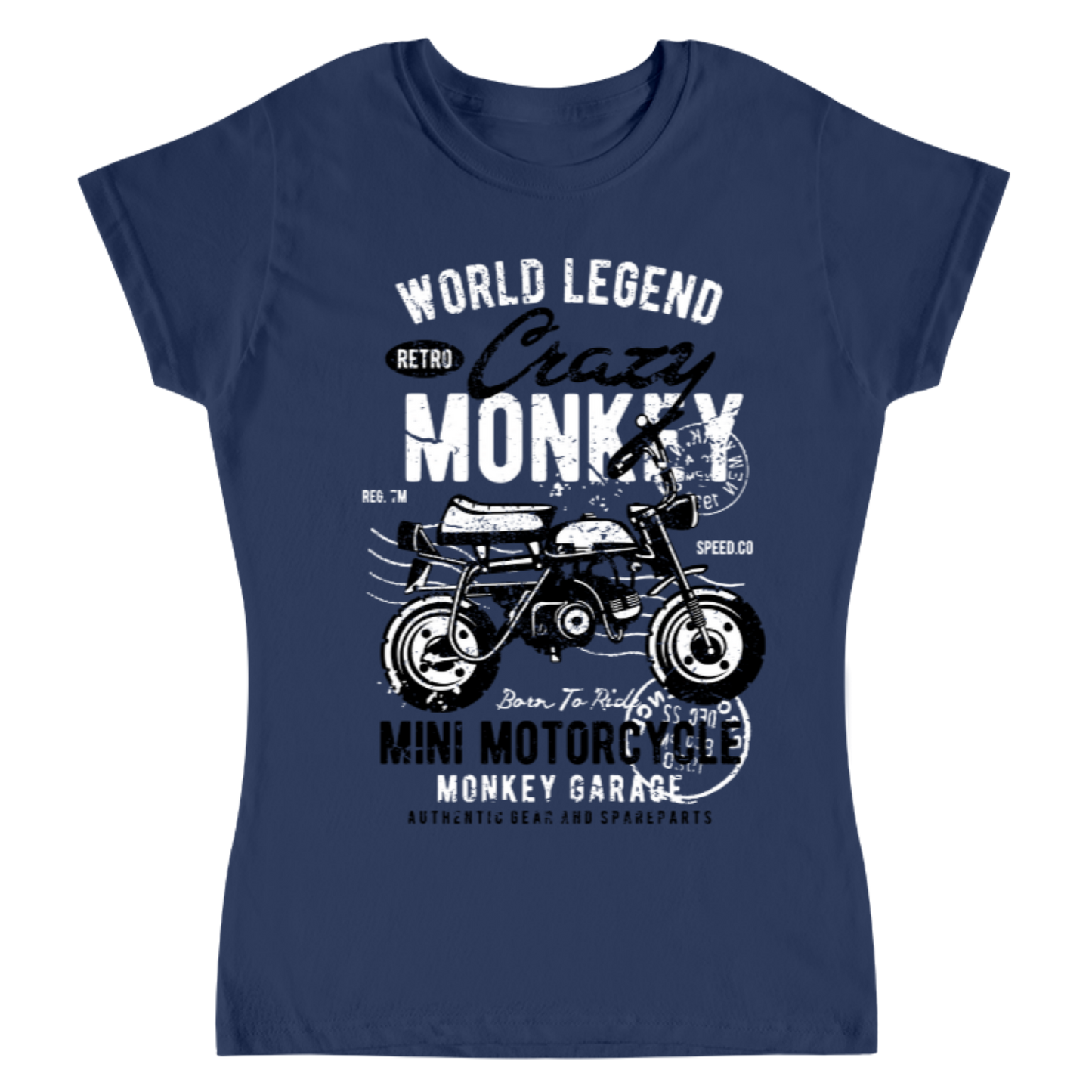 Playera Crazy Monkey Motorcycle - Mujer