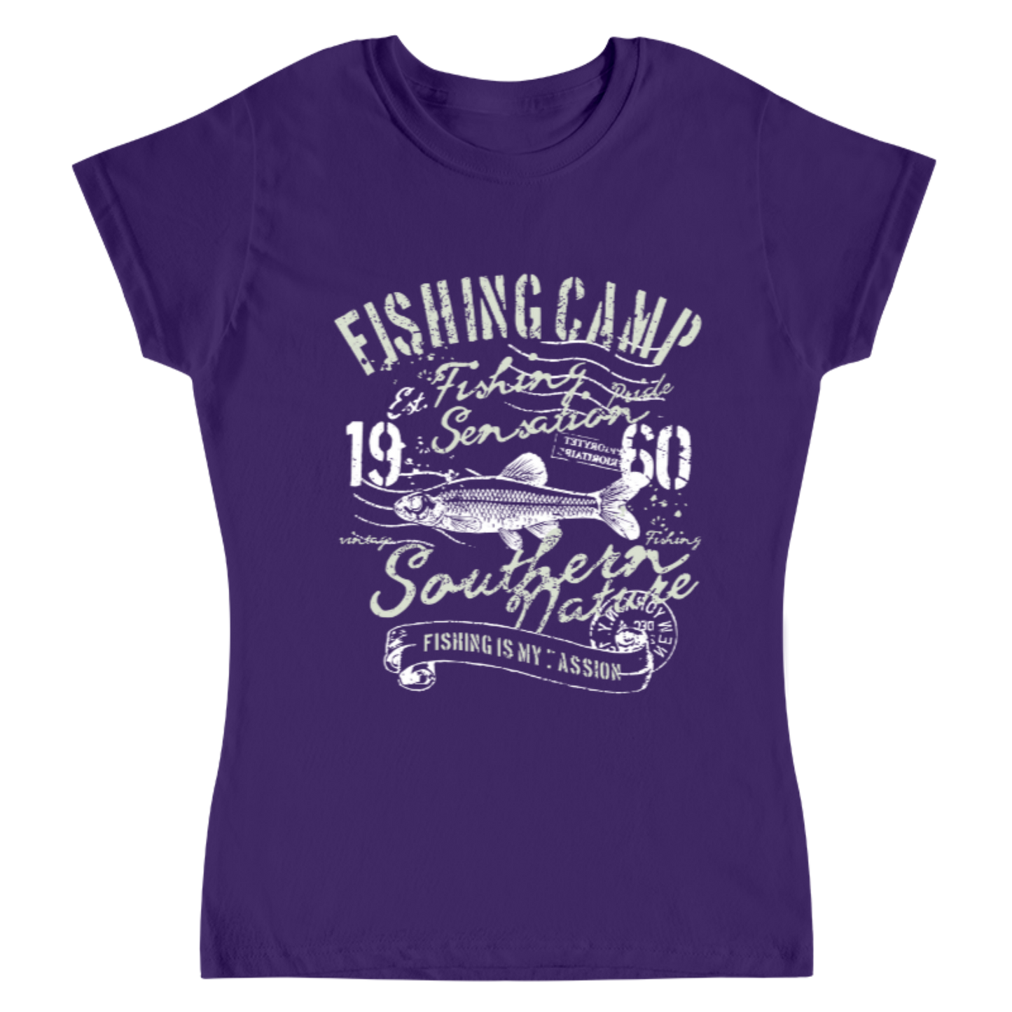 Playera Vintage Fishing Camp - Mujer