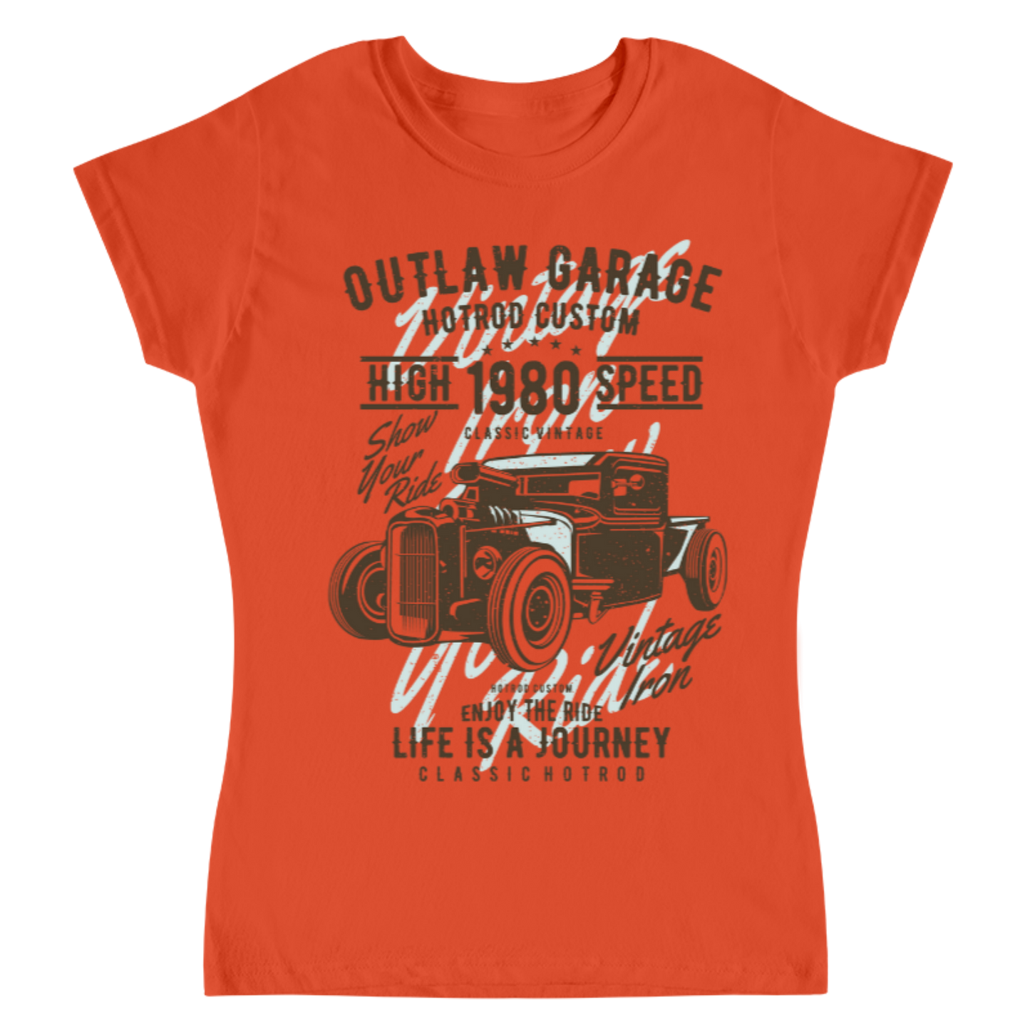 Playera Vintage Outlaw Garage - Mujer