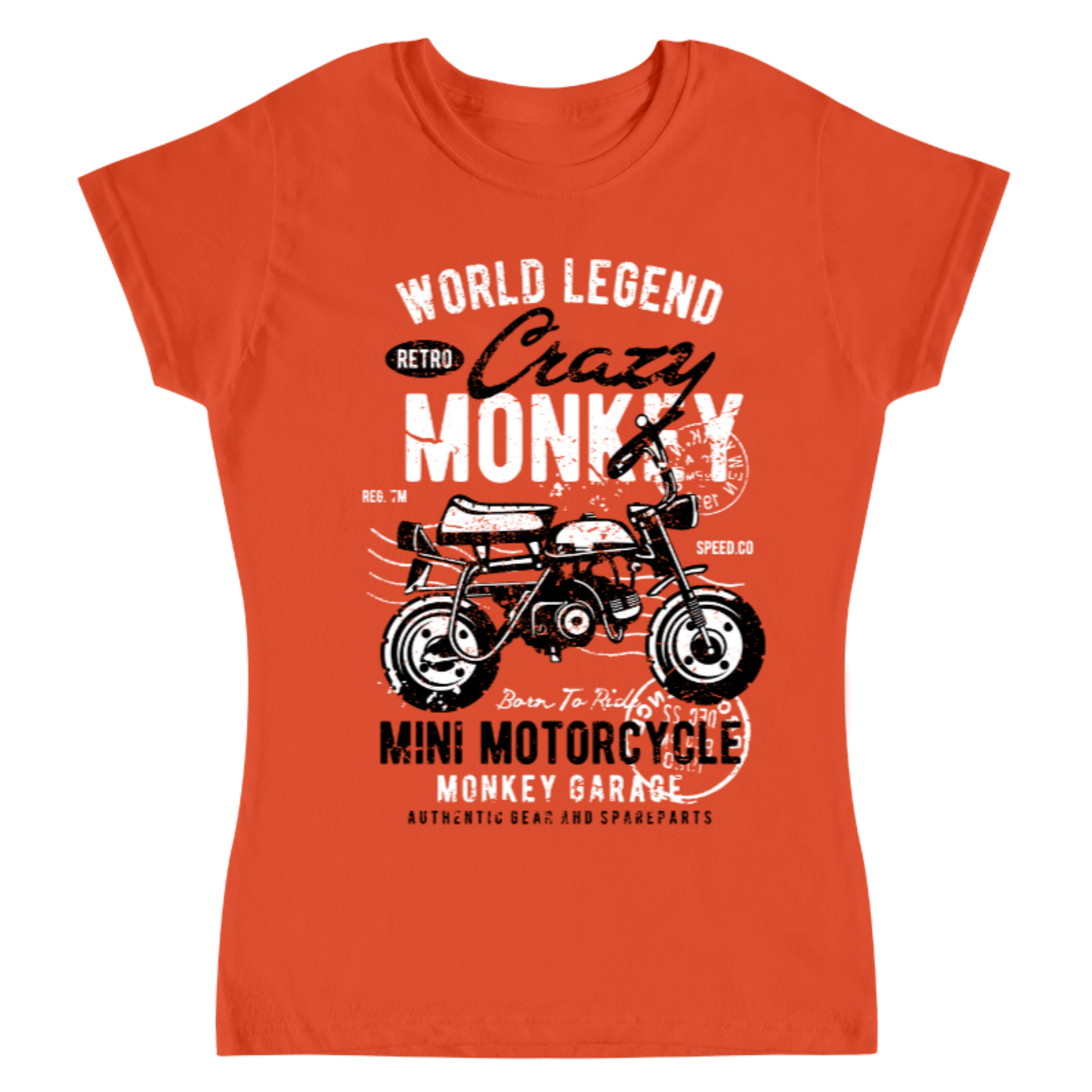 Playera Crazy Monkey Motorcycle - Mujer