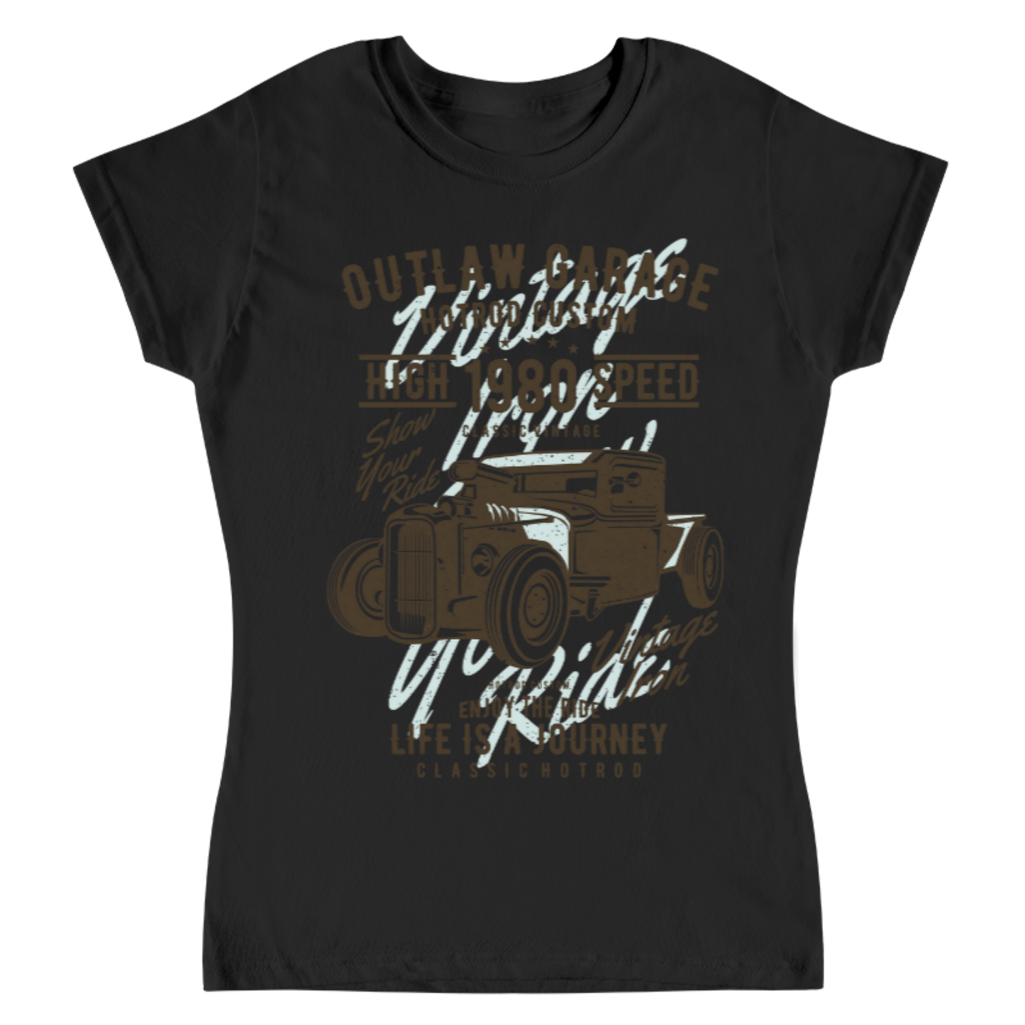 Playera Vintage Outlaw Garage - Mujer