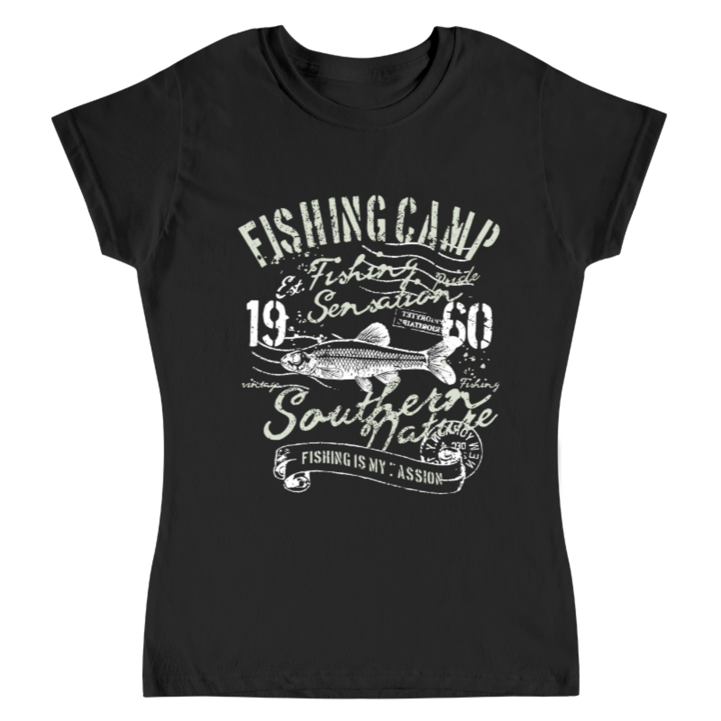 Playera Vintage Fishing Camp - Mujer