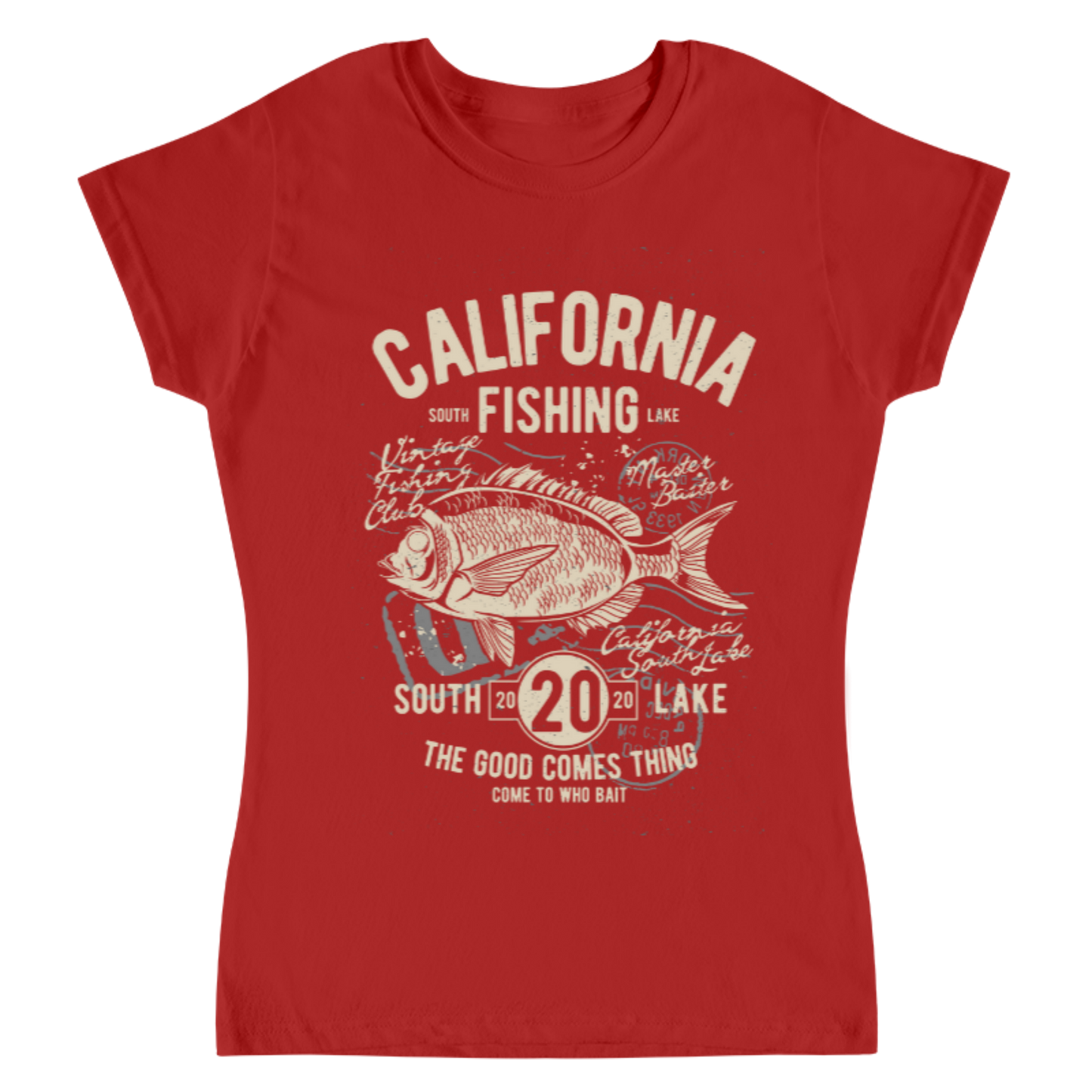 Playera Vintage California Fishing - Mujer