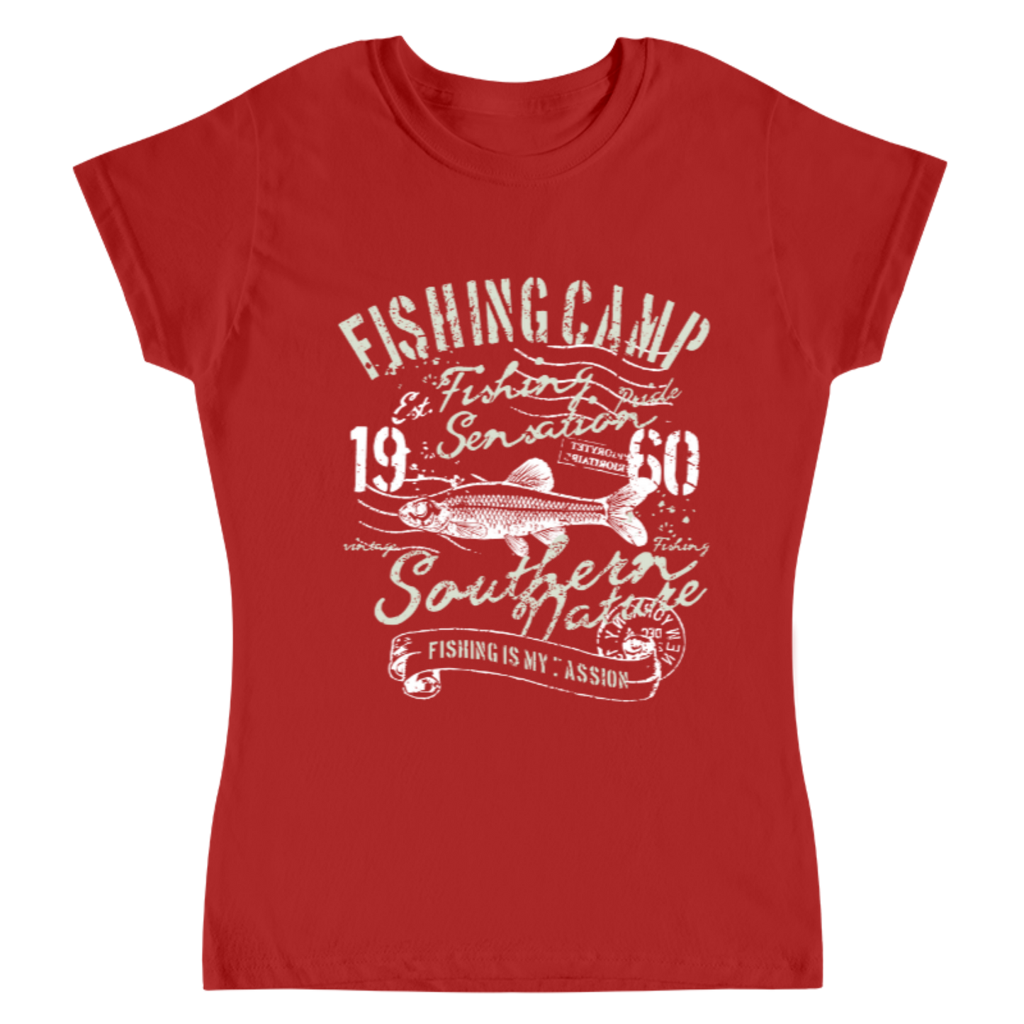 Playera Vintage Fishing Camp - Mujer