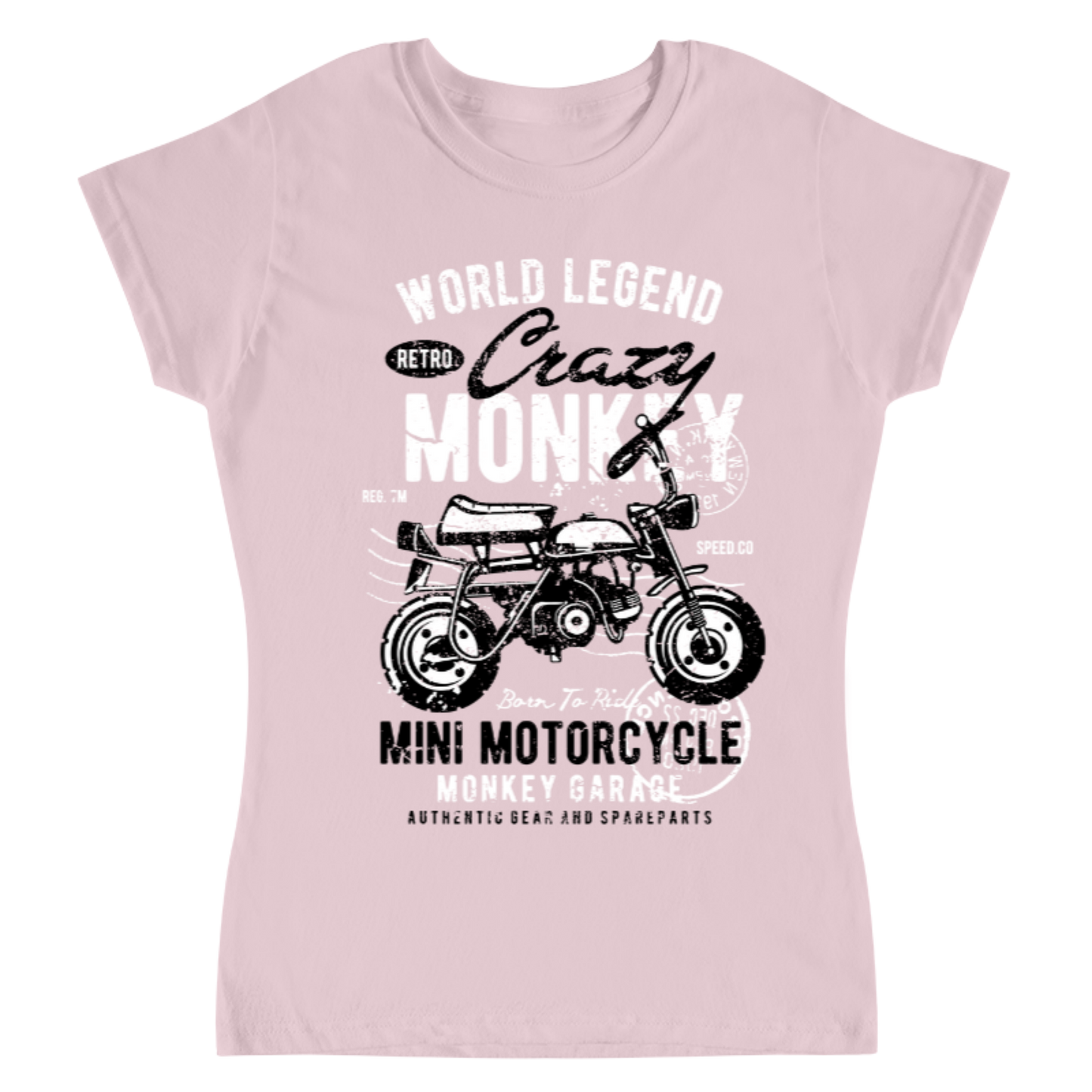 Playera Crazy Monkey Motorcycle - Mujer