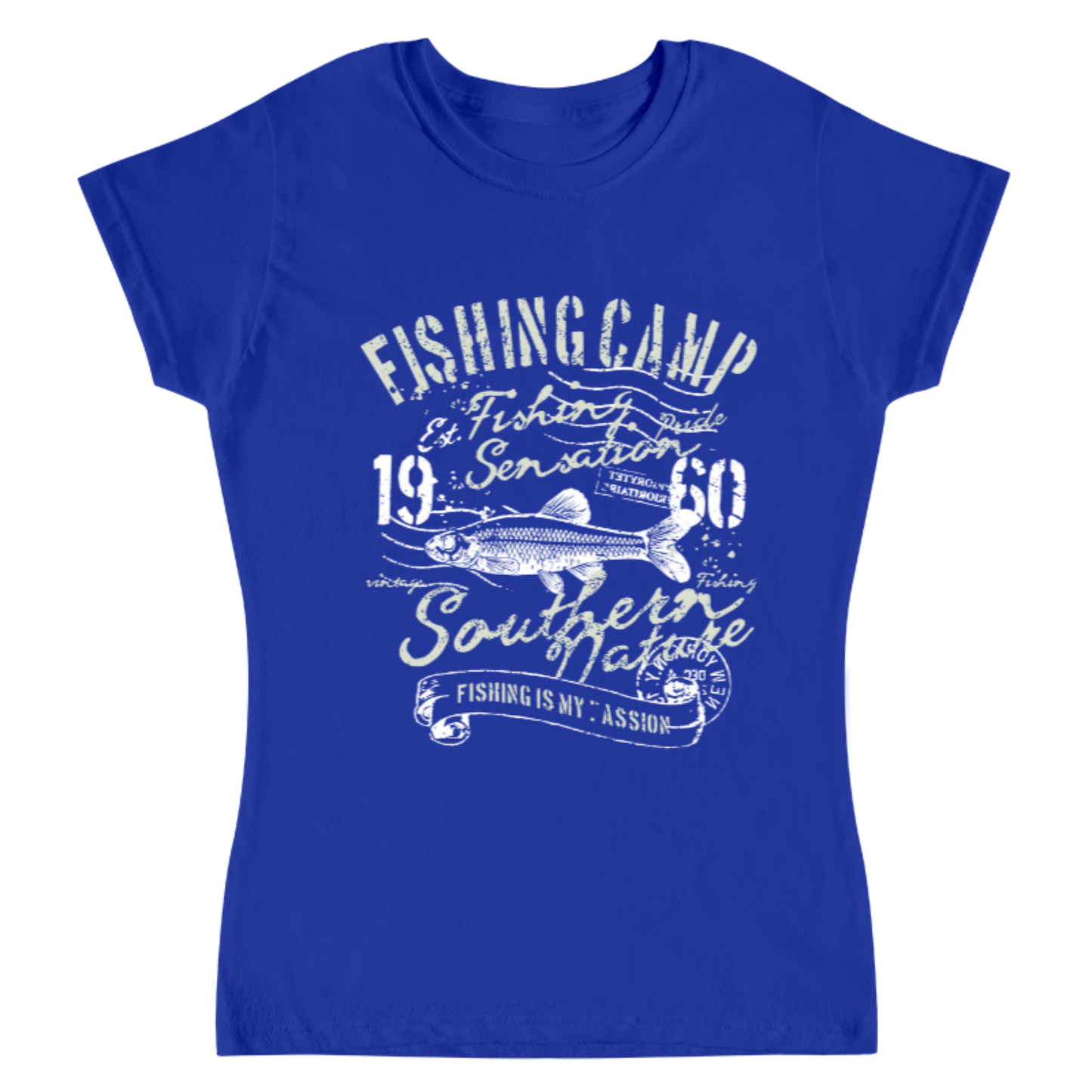 Playera Vintage Fishing Camp - Mujer