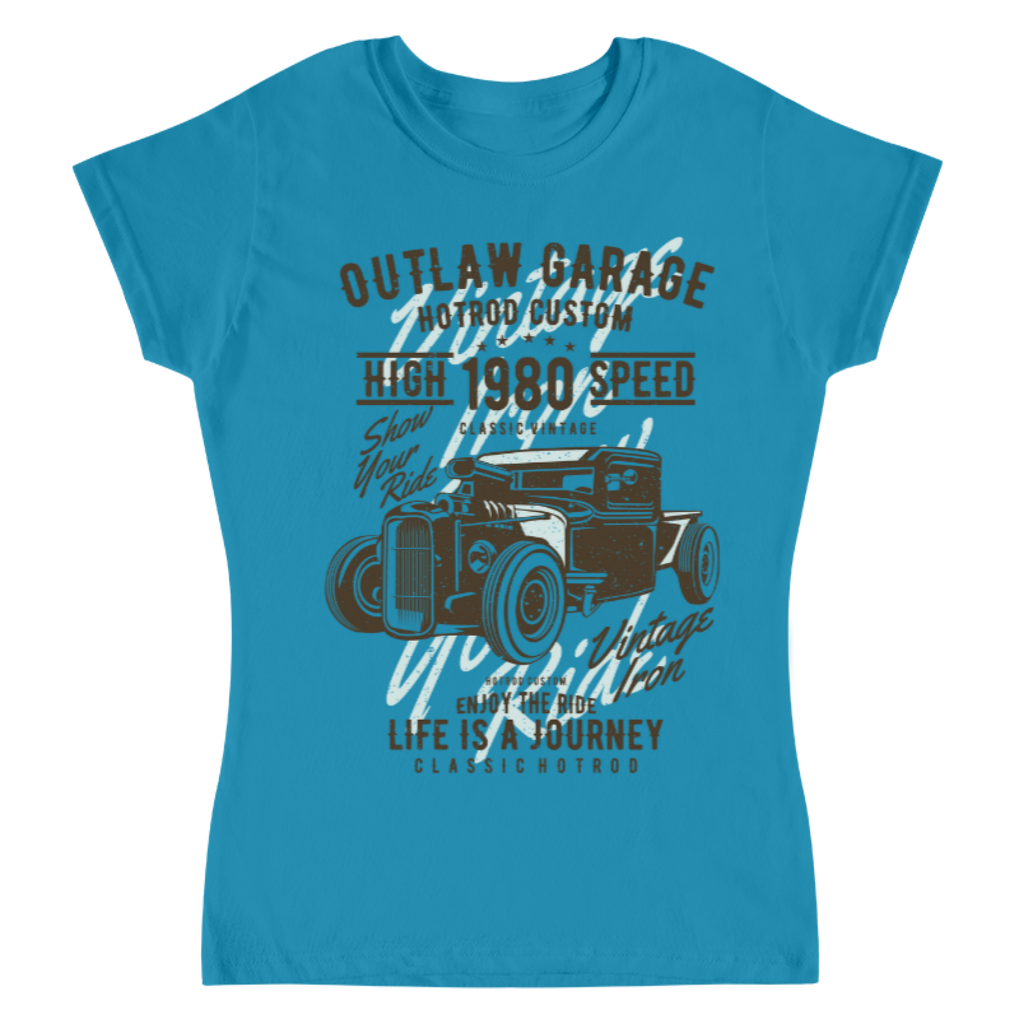 Playera Vintage Outlaw Garage - Mujer
