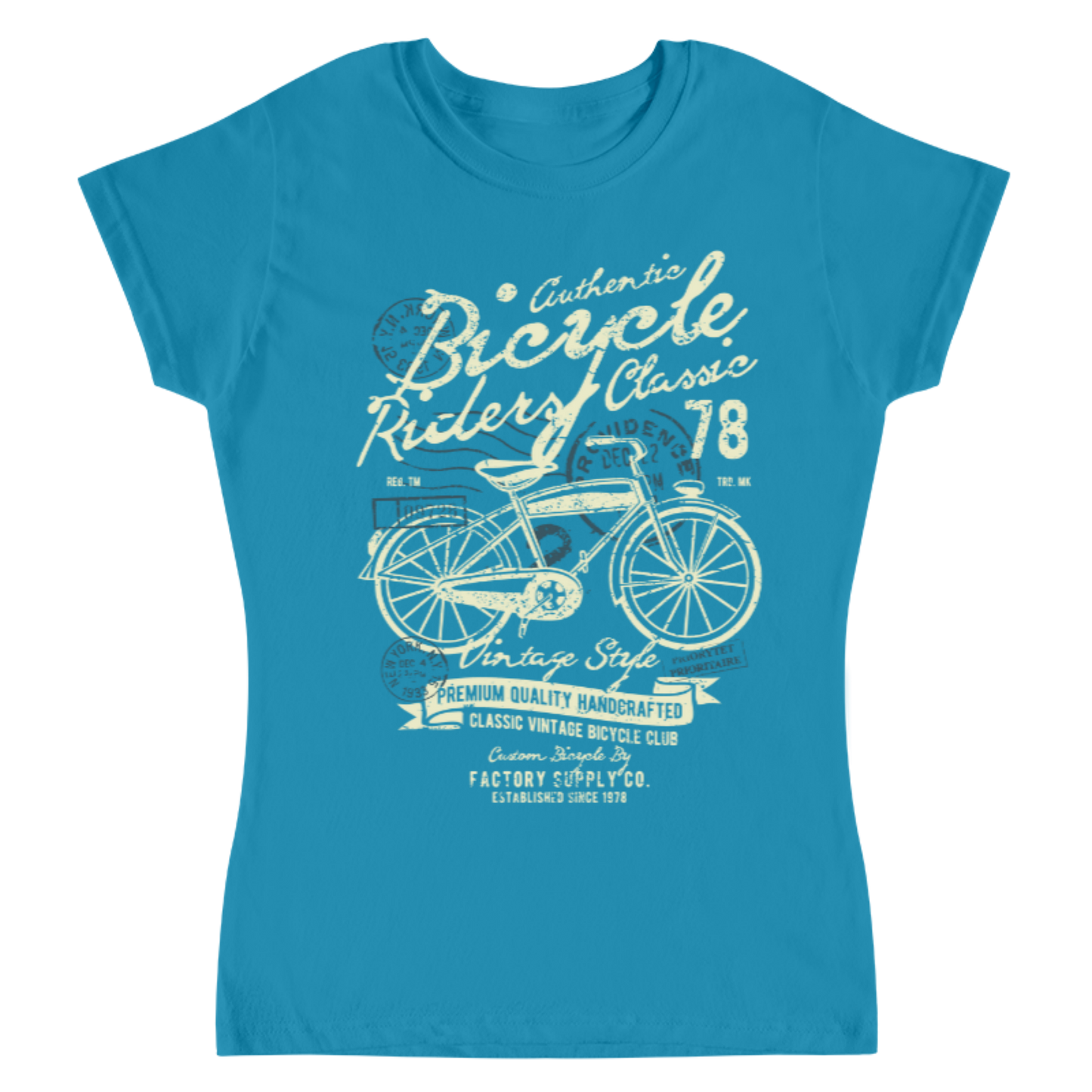 Playera Vintage Bicycle Riders - Mujer