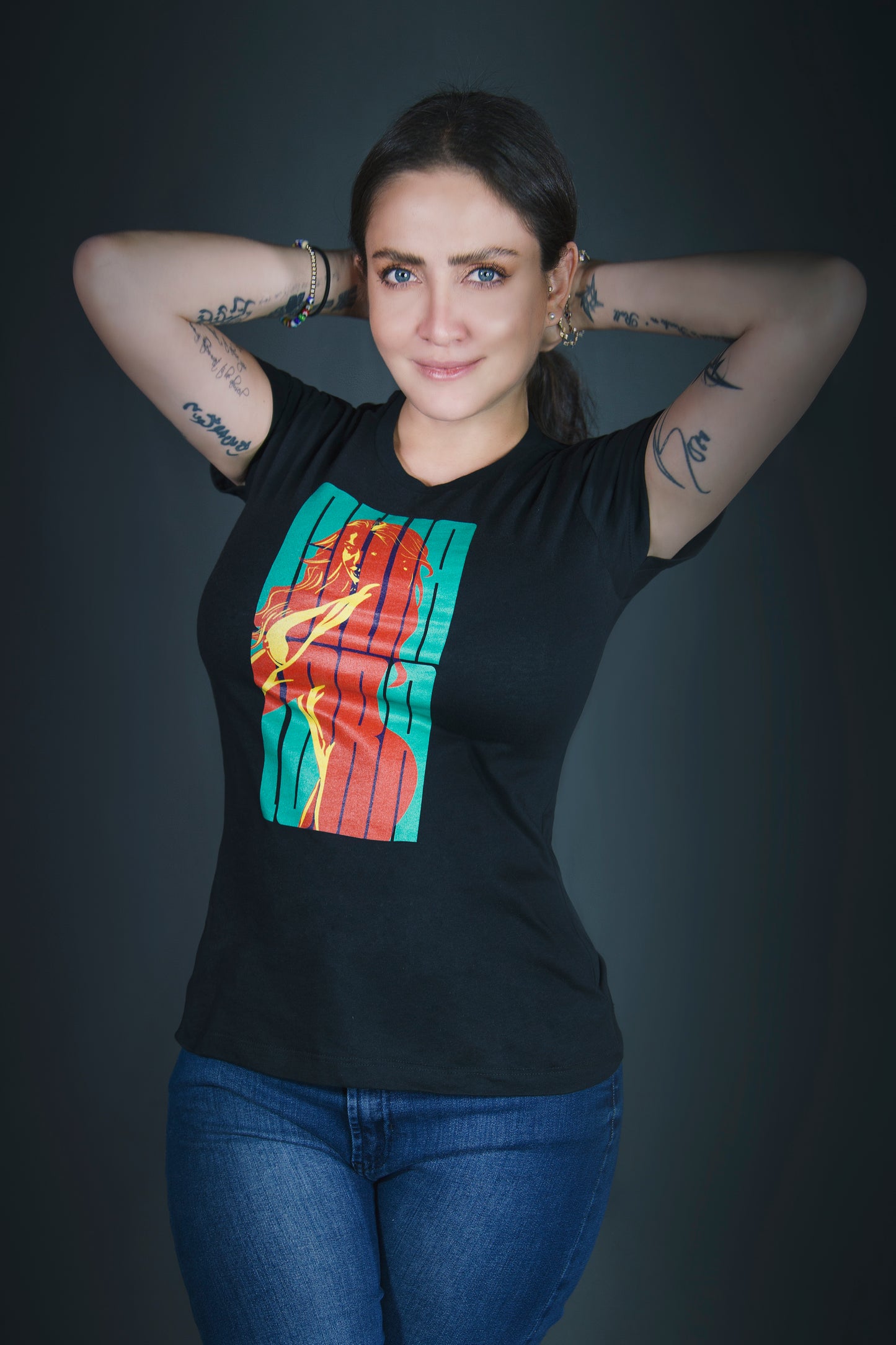 Playera Celia Shade Aqua - Mujer