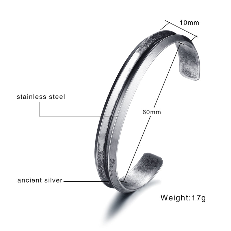 Brazalete de Acero Inoxidable para Hombres.