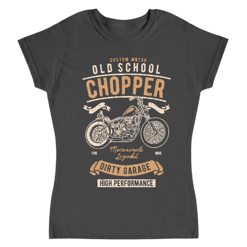 Playera Vintage Old School Chopper - Mujer