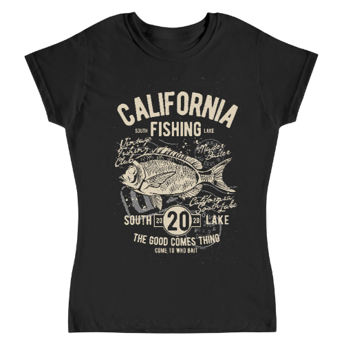 Playera Vintage California Fishing - Mujer