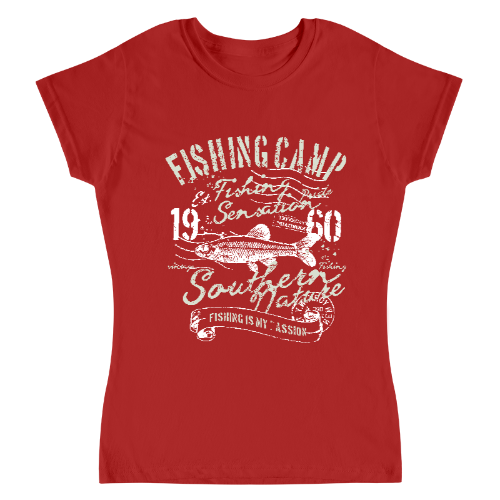 Playera Vintage Fishing Camp - Mujer